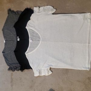 Gap Factory Scoop Neck Ruffle Tee Bundle